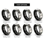 font options for inside engraving on black & gray shutter icon rings