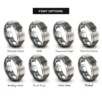 font options for inside engraving on silver shutter icon rings