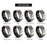 font options for inside engraving on black & gray shuttlecock feather rings