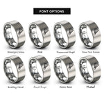 font options for inside engraving on gray shuttlecock feather rings