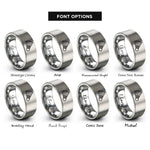 font options for inside engraving on grey shuttlecock nylon rings