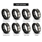 font options for inside engraving on black & grey siamese rings