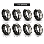 font options for inside engraving on black & grey siamese rings