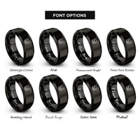 font options for inside engraving on black siamese rings