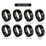 font options for inside engraving on black siamese icon rings