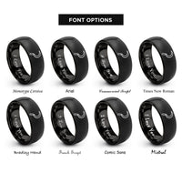 font options for inside engraving on black sickle rings