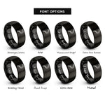 font options for inside engraving on black sickle rings