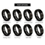 font options for inside engraving on black sickle rings