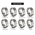 font options for inside engraving on gray sickle rings