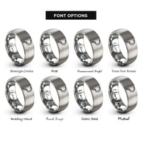 font options for inside engraving on gray sickle rings