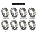 font options for inside engraving on silver sickle rings