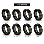 font options for inside engraving on gunmetal & black sickle rings