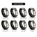 font options for inside engraving on black & grey sierpinski triangle rings