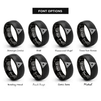 font options for inside engraving on black sierpinski triangle rings