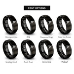 font options for inside engraving on black sierpinski triangle rings