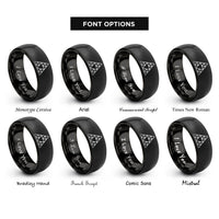 font options for inside engraving on black sierpinski triangle rings