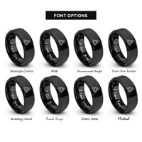 font options for inside engraving on black sierpinski triangle rings