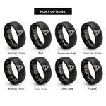 font options for inside engraving on black sierpinski triangle rings
