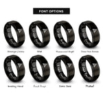 font options for inside engraving on black sierpinski triangle rings