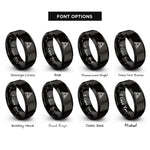 font options for inside engraving on black sierpinski triangle rings