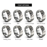 font options for inside engraving on gray sierpinski triangle rings