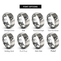 font options for inside engraving on gray sierpinski triangle rings
