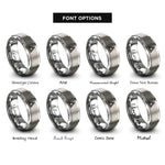 font options for inside engraving on grey sierpinski triangle rings