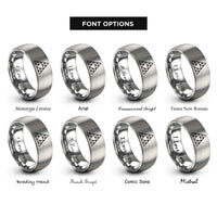 font options for inside engraving on silver sierpinski triangle rings