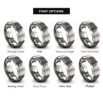 font options for inside engraving on silver sierpinski triangle rings
