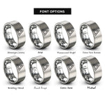 font options for inside engraving on gray sierpinski triangle rings