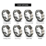 font options for inside engraving on gray sierpinski triangle rings