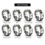font options for inside engraving on grey sierpinski triangle rings