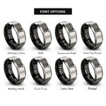 font options for inside engraving on black & silver sigil of lucifer rings