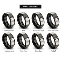 font options for inside engraving on black & grey sigma rings