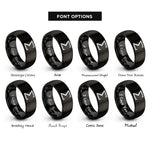 font options for inside engraving on black sigma rings