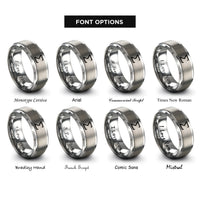 font options for inside engraving on silver sigma rings