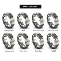 font options for inside engraving on silver sigma rings
