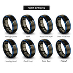 font options for inside engraving on gunmetal & blue sigma rings