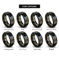 font options for inside engraving on gunmetal & blue sigma rings