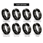 font options for inside engraving on black & gray sigma summation rings