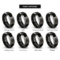 font options for inside engraving on black & gray sigma summation rings