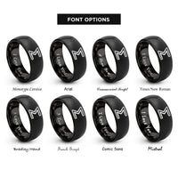 font options for inside engraving on black sigma summation rings