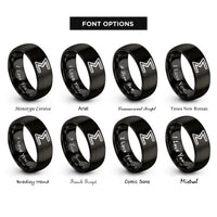font options for inside engraving on black sigma summation rings