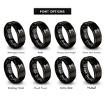 font options for inside engraving on black sigma summation rings