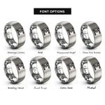 font options for inside engraving on silver sigma summation rings