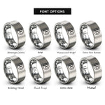 font options for inside engraving on silver signal flag rings