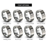 font options for inside engraving on gray signal flag rope rings