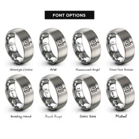 font options for inside engraving on silver signal generator rings