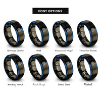 font options for inside engraving on gunmetal & blue signal generator rings