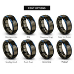 font options for inside engraving on gunmetal & blue signal generator rings